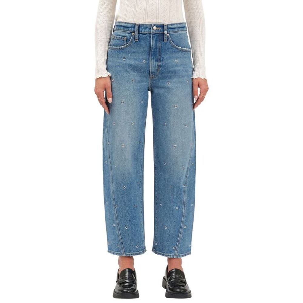 Daze Denim Womens  Westward Nailed It High Rise Barrel Leg Jean